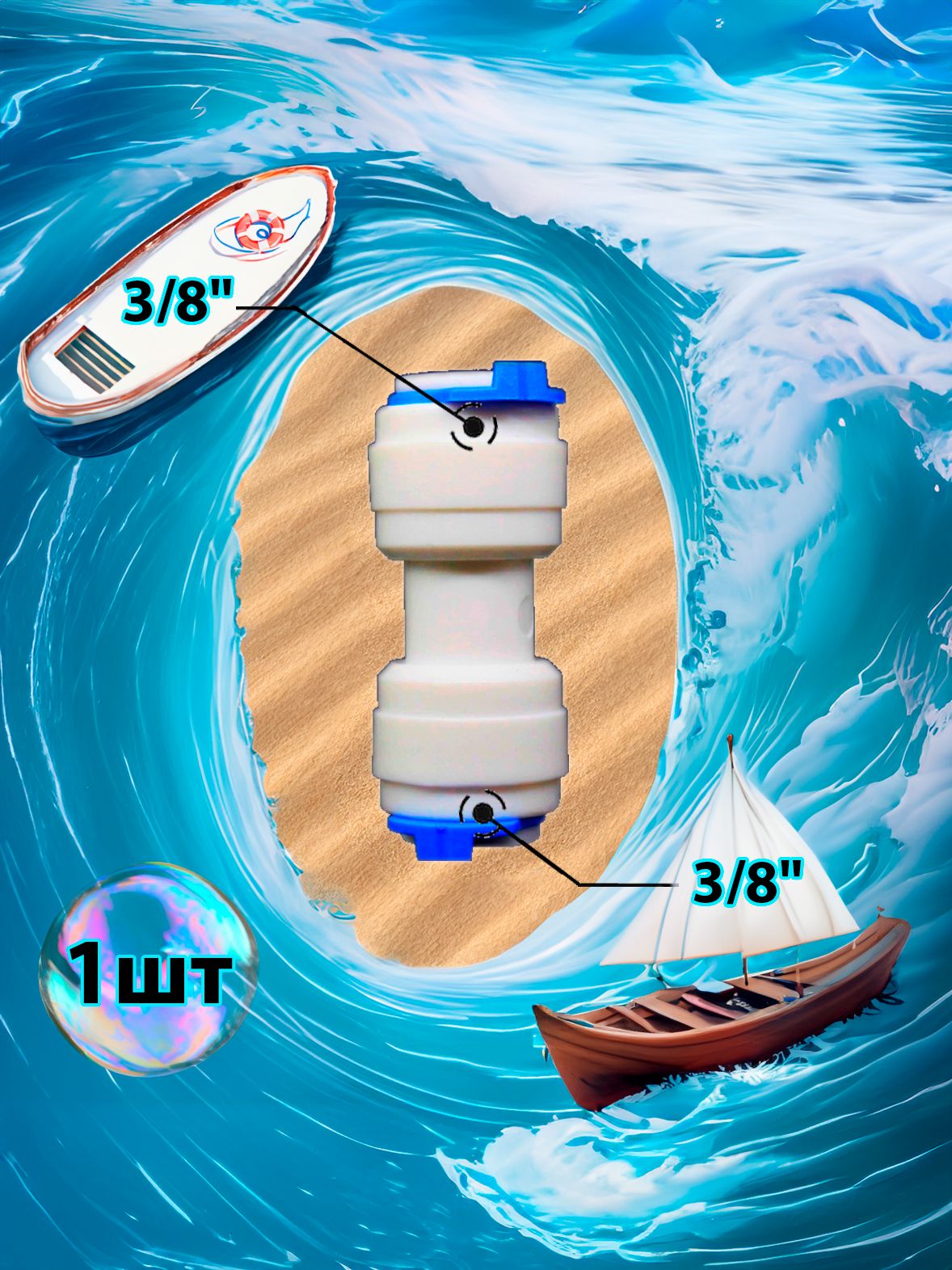 Фитинг переходник прямой 3/8