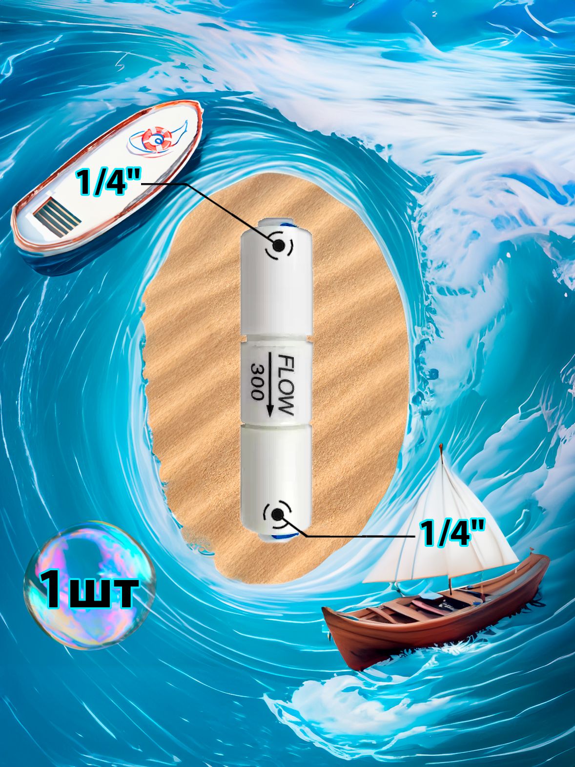 Ограничитель потока flow 300мл 1/4