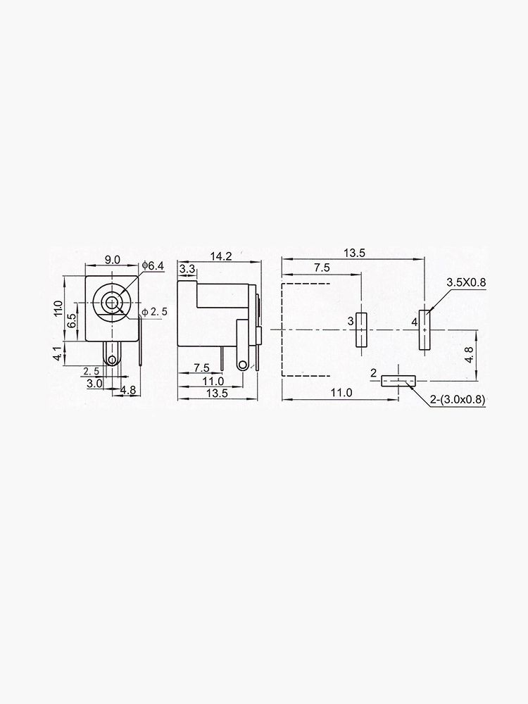 Разъем питания гнездо DC005 5.5 x 2.5 12VDC/3A под пайку картинка №2