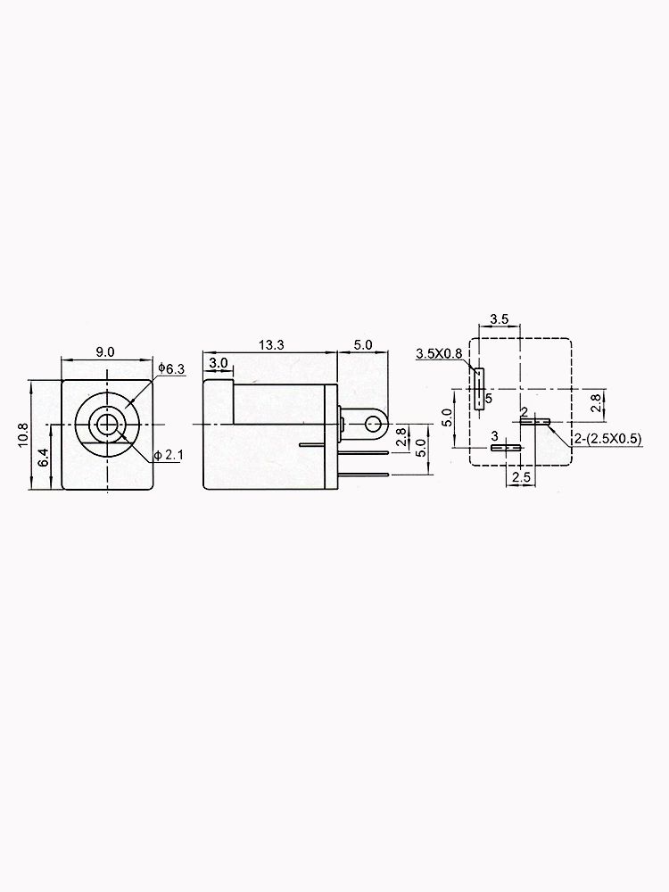 Разъем питания гнездо DC012 5.5 x 2.1 12VDC/2.5A под пайку картинка №2