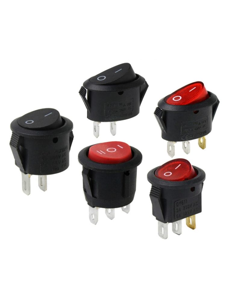 Тумблер выключатель KCD11 ON-OFF 3А 250В 2pin черный круглый картинка №2