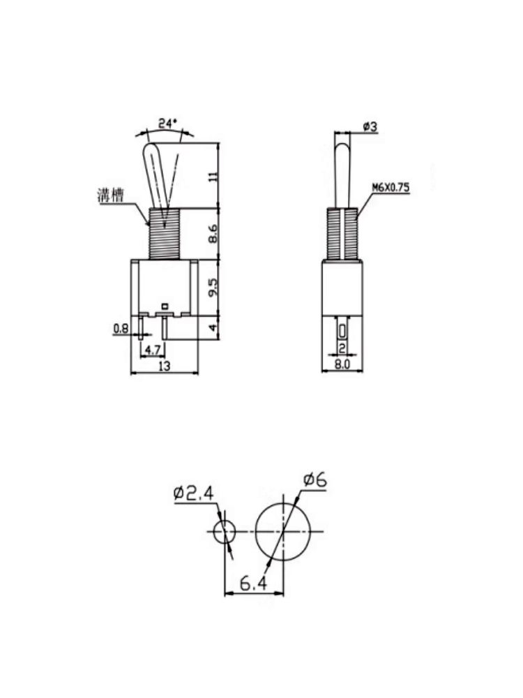 MTS-101, Тумблер / Выключатель, 250В / 3А, ON-OFF картинка №2