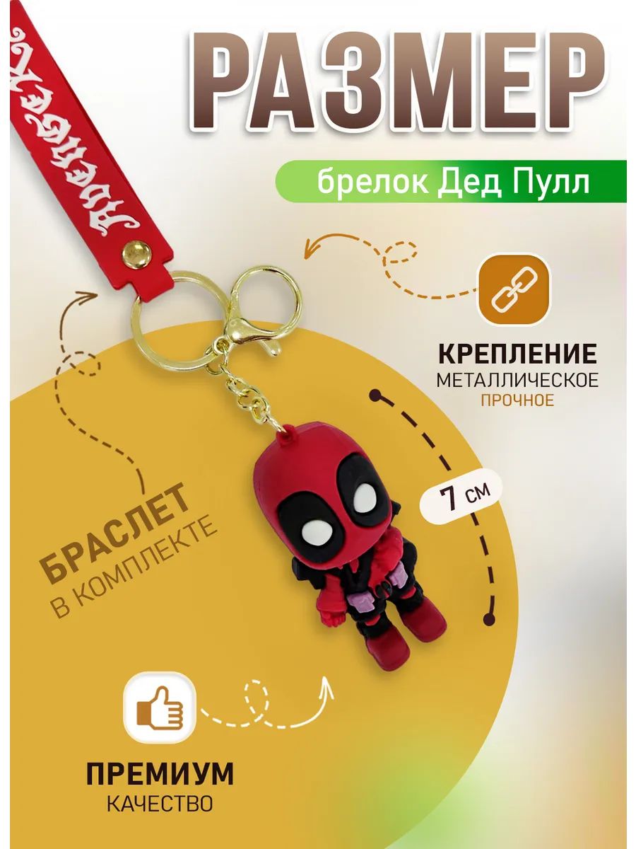 Брелок для ключей Дед Пулл подвеска для сумки, телефона картинка №2