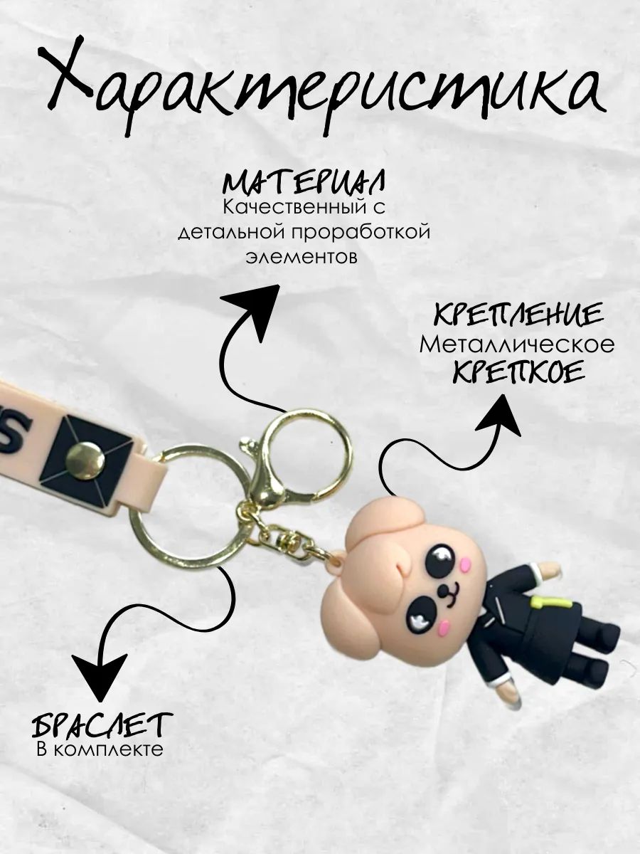 Брелок SKZoo щенок Сынмин Стрей Кидс для ключей картинка №3