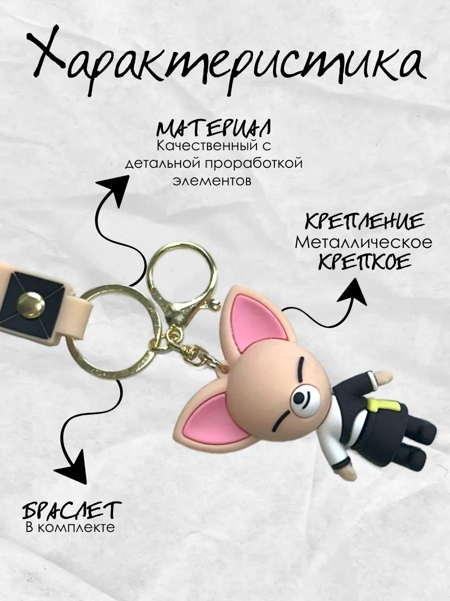 Брелок SKZoo лис Чонин Стрей Кидс для ключей картинка №3