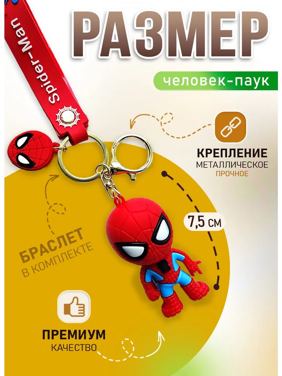 Брелок Спайдермен для ключей сумки, телефона картинка №2