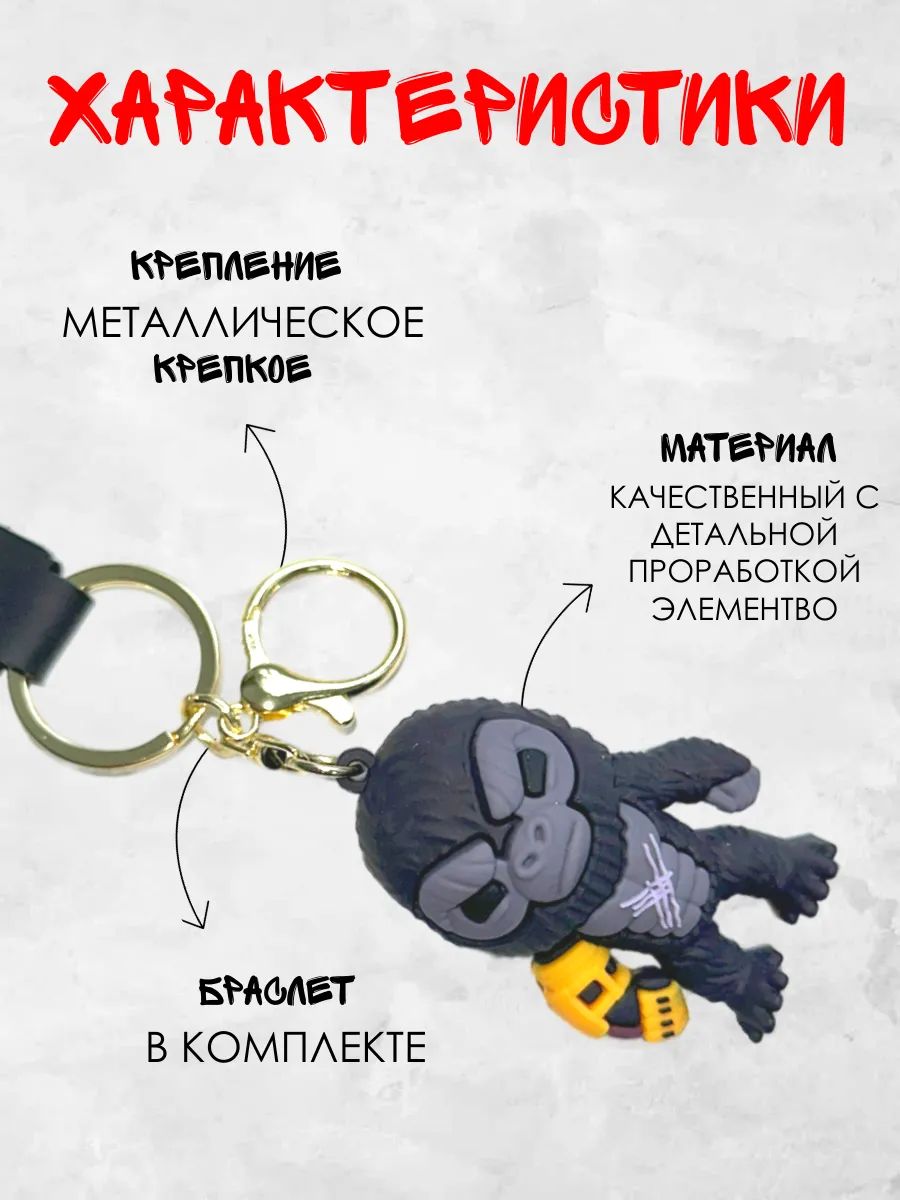 Брелок горилла Кинг-Конг подвеска для ключей картинка №3