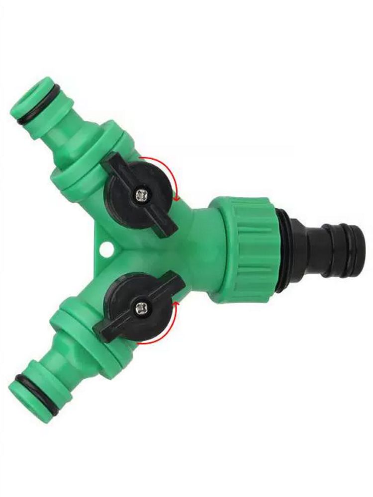 Разветвитель садовый, распределитель садовый, тройник, штуцер-штуцер-(штуцер внутрен.резьба 3/4