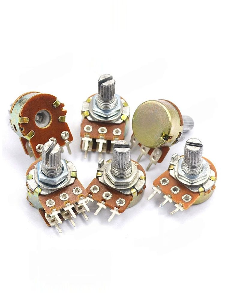 Потенциометр B500K WH148 (500 кОм) переменный резистор 3-pin 15мм картинка №2