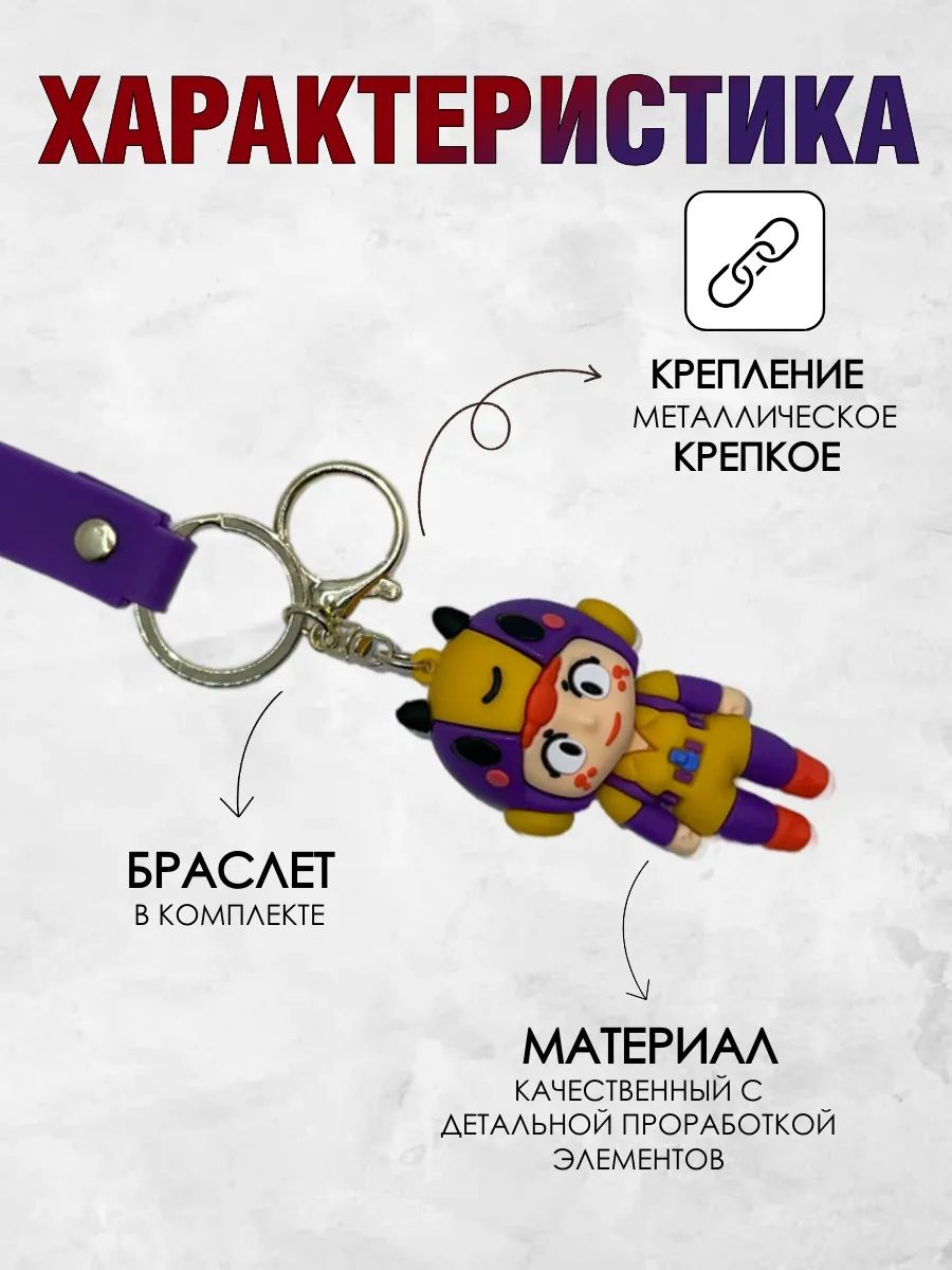 Брелок Brawl Stars подвеска Беа для ключей, сумки картинка №4