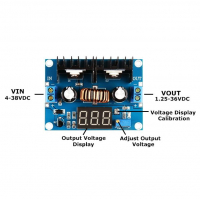 Понижающий DC-DC преобразователь XL4016E1 XH-M404 с вольтметром картинка №2