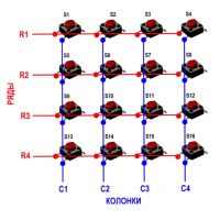Кнопочный модуль 4*4 matrix keypad (16 кнопок) (Зеленый) для Arduino картинка №3
