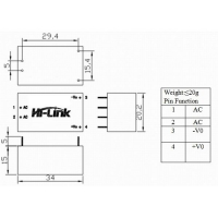 Модуль питания AC-DC, вход AC 220В, выход DC 3.3В, 3Вт HLK-PM03 картинка №2