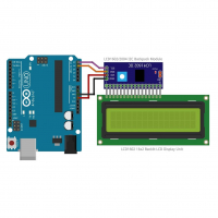 Комплект дисплей LCD1602 синяя подсветка + преобразователь интерфейса LCD в I2C(IIC) не распаянный картинка №2