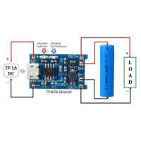Модуль зарядки TP4056 USB mini с защитой (зарядное устройство li-ion аккумуляторов 18650) картинка №2