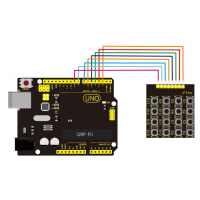 Кнопочный модуль 4*4 matrix keypad (16 кнопок) (Зеленый) для Arduino картинка №2